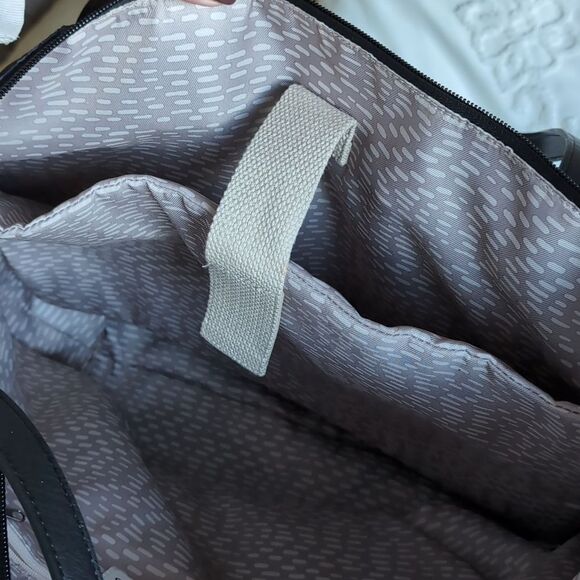 Sakroots Large Travel/Laptop Tote Gray/Black Floral Pattern NWOT - Picture 7 of 12